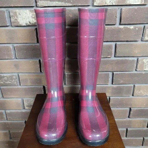 Burberry London authentic unlined tartan rainboot worn once purchased 2008 - Picture 2 of 16